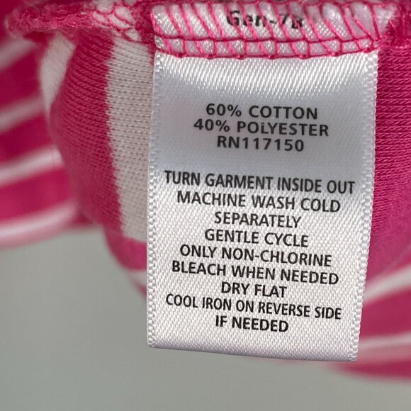 Quacker Factory Womens Plus 3X Pink White Striped 3/4 Sleeve Top With Sequin Paw - Picture 4 of 8